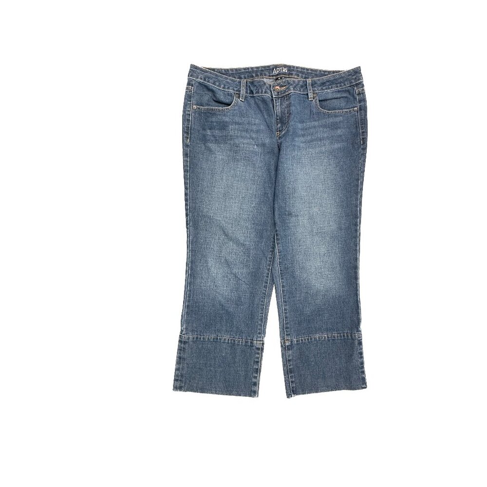 Apt.9 Maxwell Fit Bootcut Crop Women's‎ size 14 Dark Blue Denim Jeans